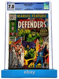Marvel Feature #1 1971 CGC 7.0 Off-White Pages Origin 1st App Defenders Comic