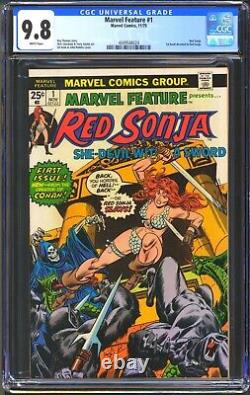 Marvel Feature #1 Cgc 9.8 White 1st Book Devoted To Red Sonja 1975