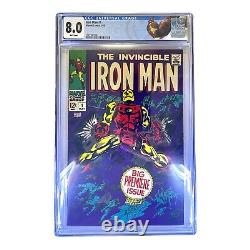 Marvel Iron Man #1 CGC 8.0 WHITE Pages May, 1968 Origin Retold MCU Custom Label