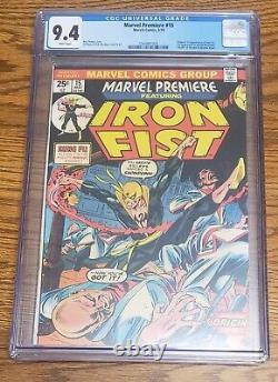 Marvel Premiere #15 May 1974 CGC NM 9.4 WHITE 1st App Iron Fist Marvel Comics