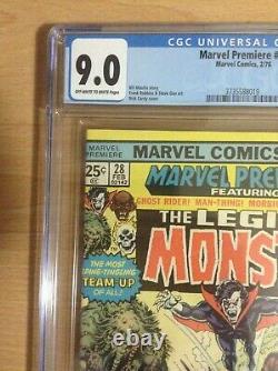 Marvel Premiere #28 CGC 9.0 White pages 1st appearance of Legion of Monsters