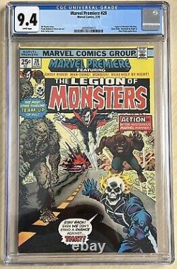 Marvel Premiere #28 CGC 9.4 White Pages! 1st App Legion Of Monsters 2093976013