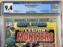 Marvel Premiere #28 CGC 9.4 White Pages! 1st App Legion Of Monsters 2093976013