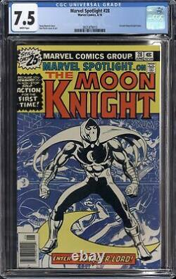 Marvel Spotlight #28 (1976) Cgc 7.5 Vf- 1st Solo Moon Knight White Pages