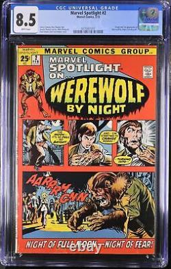 Marvel Spotlight #2 CGC VF+ 8.5 White Pages 1st Appearance Werewolf by Night