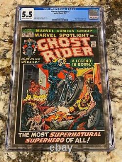 Marvel Spotlight #5 Cgc 5.5 Ow-white Pgs 1st Ghost Rider Johnny Blaze Mcu Grail
