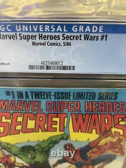 Marvel Super Heroes Secret Wars 1 cgc 9.6 Hulk Spiderman Wolverine WHITE pg 1984