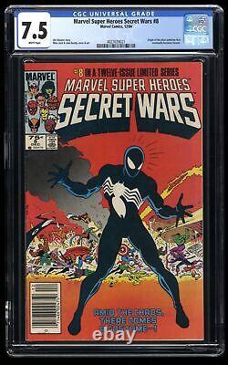 Marvel Super-Heroes Secret Wars #8 CGC VF- 7.5 White Pages 1st Black Costume