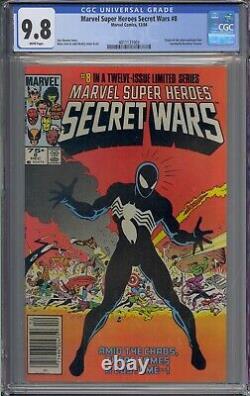 Marvel Super Heroes Secret Wars #8 Cgc 9.8 Origin Symbiote White Pages Newsstand