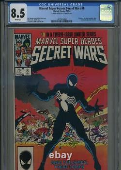 Marvel Super Heroes Secret Wars 8 First Black Costume CGC 8.5 White Pages