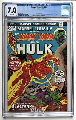 Marvel Team-Up 18 CGC 7.0 White Pages Human Torch Hulk 1974