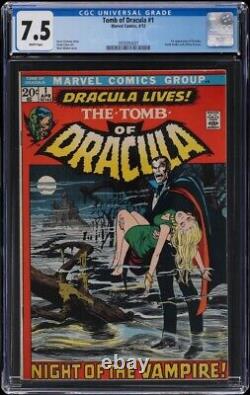 Marvel Tomb Of Dracula #1 Cgc 7.5 Vf- White Pages 1972 1st Appearance Of Dracula