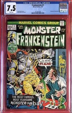 Monster of Frankenstein #1 (1973) CGC 7.5 VF- White Pages Marvel Comics