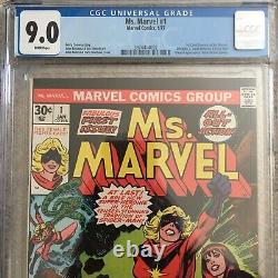 Ms. Marvel #1 CGC 9.0 WHITE 1st Carol Danvers as Ms. Marvel 1977