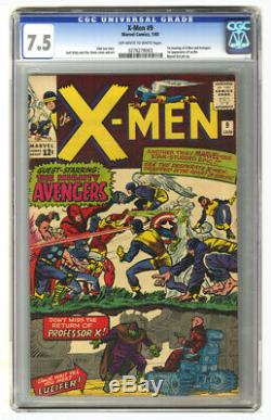 REDUCED X-MEN #9 KEY Silver Age, 1st Avengers crossover, CGC 7.5 OWithWhite pages