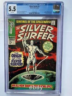 SILVER SURFER #1 1968 Marvel New Slab CGC 5.5 WHITE PAGES