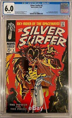 Silver Surfer #3 CGC 6.0 White Pages 1st app. Of Mephisto! KEY ISSUE! L@@K