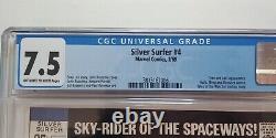 Silver Surfer 4 CGC 7.5 (Off-White to White) 1969 KEY Classic Thor cover MARVEL