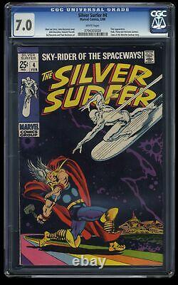 Silver Surfer #4 CGC FN/VF 7.0 White Pages 1st Print vs Thor