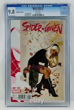 Spider-Gwen #1 CGC 9.8 White Pages Hughes Variant Cover NM/MT Key Grail 1100