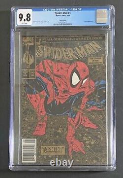 Spider-Man #1 CGC 9.8 Gold UPC NEWSSTAND Walmart Variant! WHITE PAGES! McFarlane