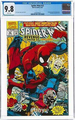 Spider-Man #23 CGC 9.8 Classic cover (Marvel 1992) Mint White Pgs Wraparound cvr