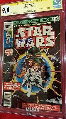Star Wars #1 CGC 9.8 SS Harrison Ford! Actor Han Solo blue signature white pages