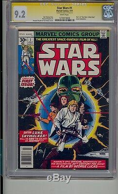 Star Wars #1 Cgc 9.2 Ss White Pages Signed Stan Lee A New Hope 1977 Movie