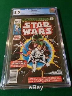 Star Wars #1 (Jul 1977, Marvel) CGC 8.5 VF+ White pages signed by Chaykin