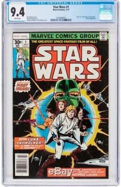 Star Wars #1 (Marvel, 1977) CGC NM 9.4 White pages. Part one of the six-issue