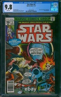 Star Wars #5? CGC 9.8 WHITE Pages? 1st Wedge Antillies! Marvel Comic 1977
