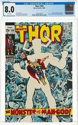THOR #169 (Marvel 1969) CGC 8.0 White Pgs Galactus origin, classic key Kirby Lee