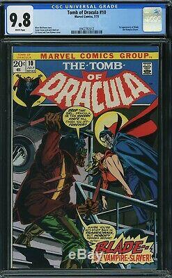 TOMB OF DRACULA 10 CGC 9.8 (1ST APPEARANCE BLADE) 1973 WHITE pgs 0962782012