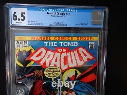 TOMB of DRACULA # 10 CGC 6.5 White Pages 1st app BLADE the VAMPIRE SLAYER 1973