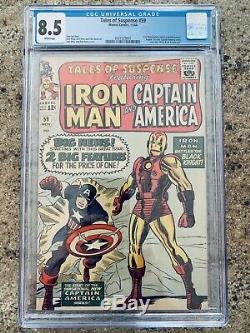 Tales Of Suspense #59 Captain America Iron Man Cgc 8.5 White Pages