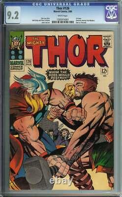 Thor #126 Cgc 9.2 White Pages // 1st Issue Marvel Comics 1966