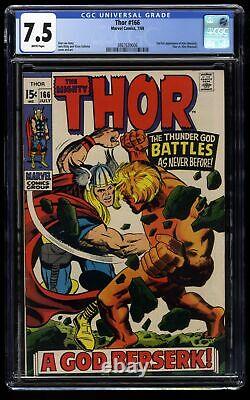 Thor #166 CGC VF- 7.5 White Pages 2nd Appearance HIM (Adam Warlock)! Marvel