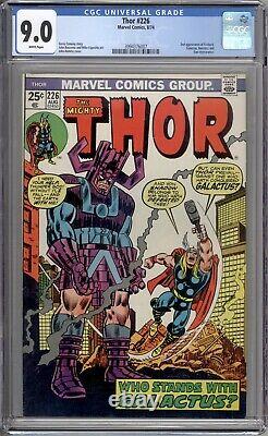 Thor 226 CGC Graded 9.0 VF/NM White Pages 2nd Firelord Marvel Comics 1974
