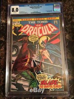Tomb of Dracula #10 CGC 8.0 WHITE 1st Appearance of Blade The Vampire Slayer