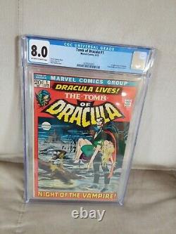 Tomb of Dracula #1, CGC 8.0, White Pages, 1st Appearance of Dracula, Unpressed