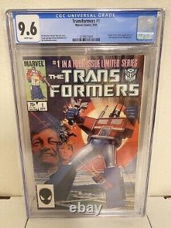 Transformers #1 CGC 9.6 NM+ Origin 1st appearance Marvel Comics 1984 white pages