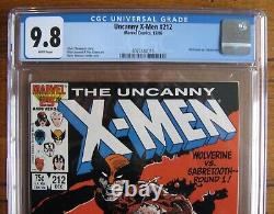 UNCANNY X-MEN #212, CGC 9.8, Marvel, 1986 NEW CASE, WHITE PAGES SABRETOOTH