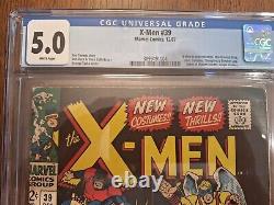 UNCANNY X-MEN #39 CGC White Pages 5.0 December 1967 Marvel Comics