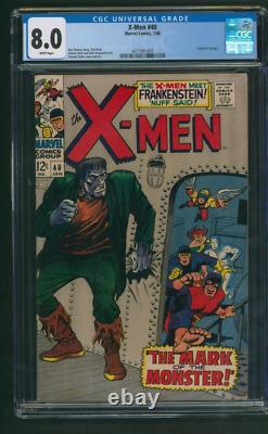 Uncanny X-Men #40 CGC 8.0 White Pages Marvel 1968 Frankenstein Cyclops Origin