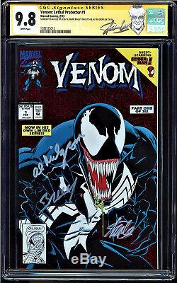 Venom Lethal Protector #1 Cgc 9.8 White Ss 3 X's Stan Lee Cgc #1283535012++