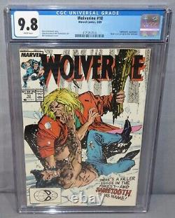 WOLVERINE #10 (Classic Sabretooth battle) CGC 9.8 NM/MT White Pages Marvel 1989