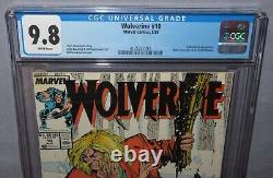 WOLVERINE #10 (Classic Sabretooth battle) CGC 9.8 NM/MT White Pages Marvel 1989