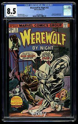 Werewolf By Night #32 CGC VF+ 8.5 White Pages 1st Moon Knight