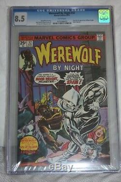 Werewolf by Night 32 CGC 8.5 First Appearance of Moon Knight White Pages