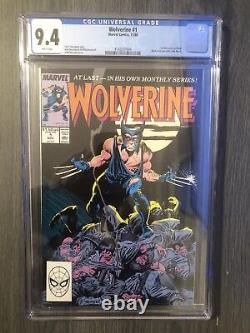 Wolverine #1 Marvel Comics 1988 1st Wolverine CGC 9.4 White Pages